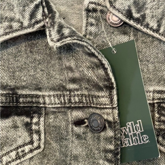 Wild Fable Cropped Denim Jean Jacket- Stone Washed Size S NEW - Picture 9 of 9